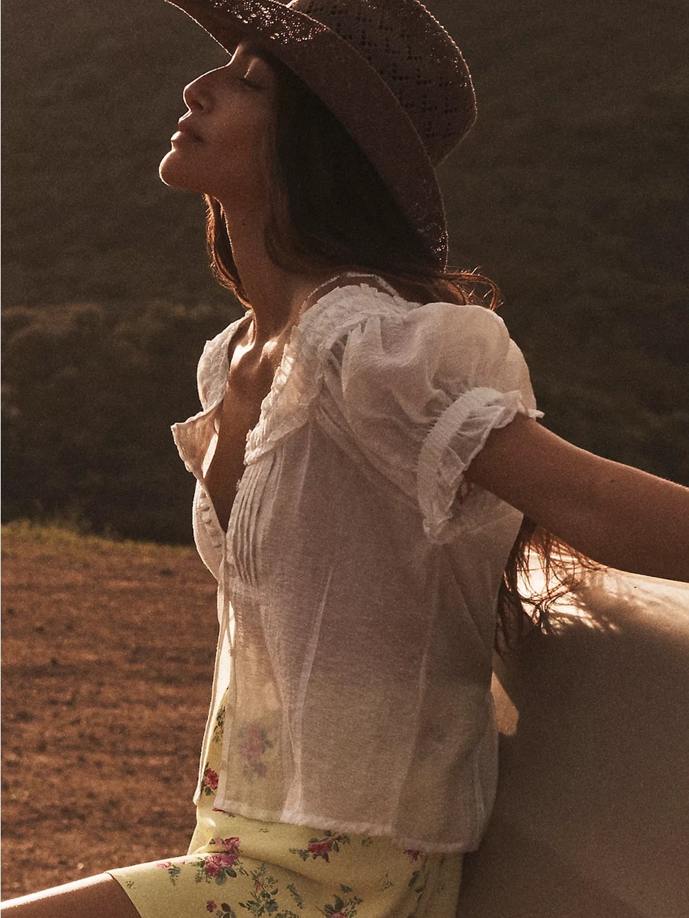 Anthropologie Pilcro Sheer Ivory Blouse